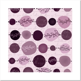 abstract circles pattern dark pink color Posters and Art